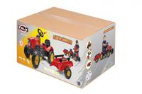 FALK - Rode Supercharger traptractor met te openen motorkap en aanhanger - thumbnail