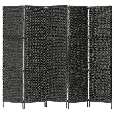 VidaXL Kamerscherm met 5 panelen 193x160 cm waterhyacint zwart VidaXL Kamerscherm met 5 panelen 193x160 cm waterhyacint zwart