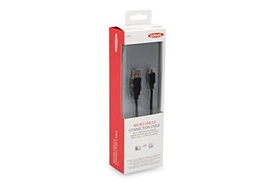 ednet USB 2.0-verbindingskabel - 1m - USB A naar USB Micro B - Mannelijk/Mannelijk - Zwart