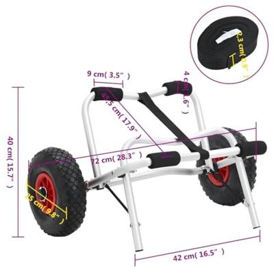 VidaXL Kajaktrolley inklapbaar 45 kg aluminium