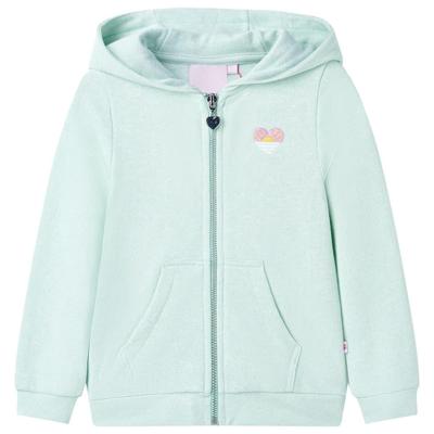 Kindervest met capuchon en rits 104 gemengd lichtmint Kindervest met capuchon en rits 104 gemengd lichtmint