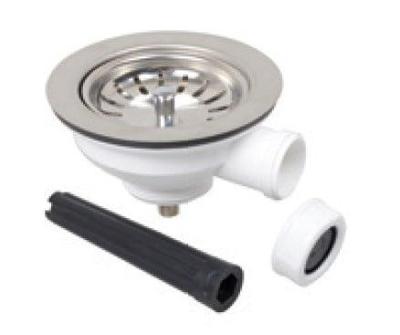 Kirchhoff Kunststof korfventiel, 1 1/2" ET, RVS ventielbeker & zeef Ø114 mm, met 1" overloopaansluiting - 98835340 Kirchhoff Kunststof korfventiel, 1 1/2" ET, RVS ventielbeker & zeef Ø114 mm, met 1" overloopaansluiting - 98835340