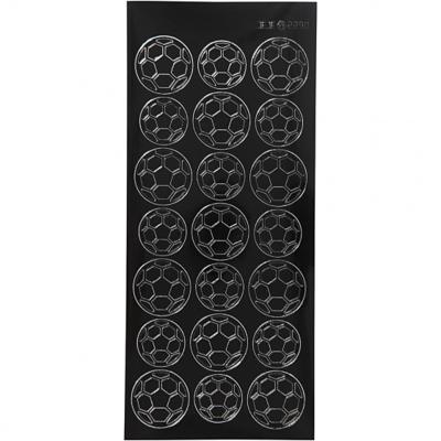 Creotime stickers voetballen 10 x 23 cm zwart