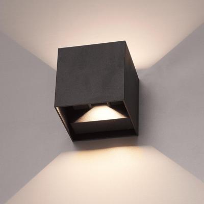 Set van 3 Kansas LED Wandlampen - 7 Watt 660 lumen - IP65 Waterdicht - 3000K Warm Wit - Binnen en buiten - Kubus - Up & Down Light - Zwart