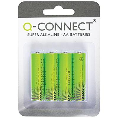 Q-CONNECT batterij, alkaline, AA, blister van 4 stuks