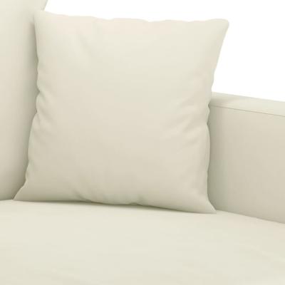 2-delige Loungeset met kussens fluweel crèmekleurig
