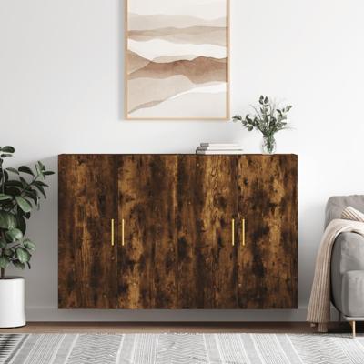 Hangkasten 2 st 69,5x34x90 cm gerookt eikenkleurig