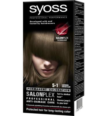 Syoss Color baseline 5-1 lichtbruin haarverf 1 Set