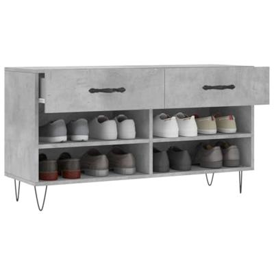 VidaXL Schoenenbank 102x35x55 cm bewerkt hout betongrijs