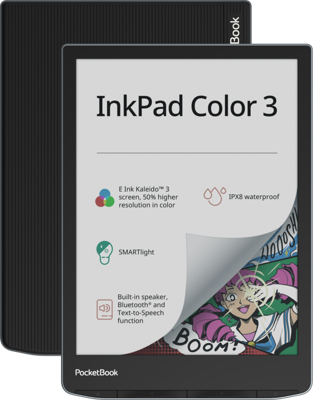 PocketBook InkPad Color 3 e-book reader Touchscreen 32 GB Wifi Zwart, Grijs PocketBook InkPad Color 3 e-book reader Touchscreen 32 GB Wifi Zwart, Grijs