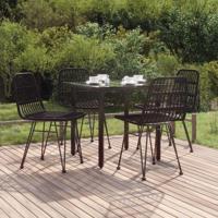 5-delige Tuinset poly rattan zwart - thumbnail