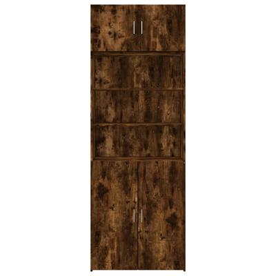 Opbergkast 80x42,5x225 cm bewerkt hout gerookt eikenkleur - thumbnail