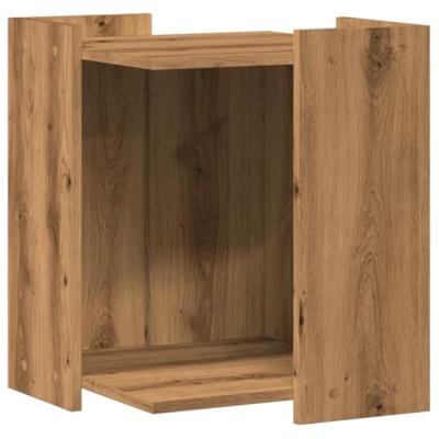 VidaXL Kattenbakkast 42x42x51 cm bewerkt hout artisanaal eikenkleurig