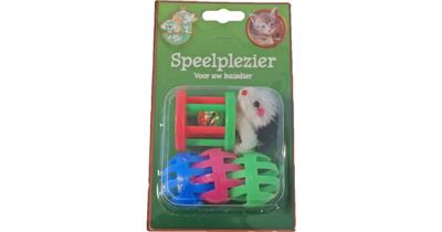 Boon kattenspeelgoed blister à 3 plastic bal, klos en muis