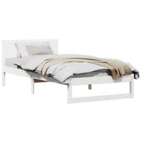 Bedframe met hoofdeinde Wit 80 x 200 cm Massief grenenhout - thumbnail