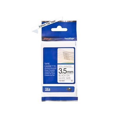 Brother TZe-N201 Labeltape ongelamineerd Tapekleur: Wit Tekstkleur: Zwart 3.5 mm 8 m