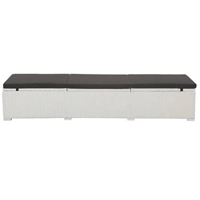 VidaXL Ligbed met kussen poly rattan wit