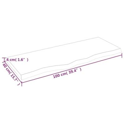 VidaXL Wastafelblad 100x40x(2-4) cm behandeld massief hout lichtbruin VidaXL Wastafelblad 100x40x(2-4) cm behandeld massief hout lichtbruin