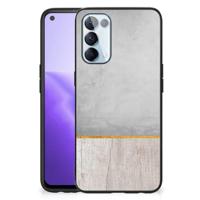 OPPO Reno5 5G | Find X3 Lite Houten Print Telefoonhoesje Wood Concrete - thumbnail