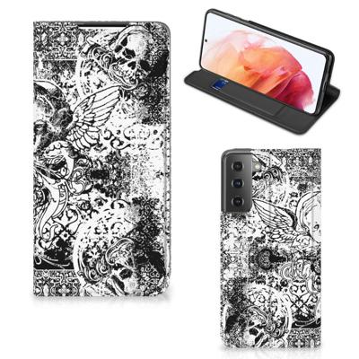 Mobiel BookCase Samsung Galaxy S21 Skulls Angel Mobiel BookCase Samsung Galaxy S21 Skulls Angel