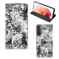 Mobiel BookCase Samsung Galaxy S21 Skulls Angel - thumbnail