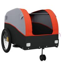 VidaXL Fietstrailer 45 kg ijzer zwart en oranje - thumbnail