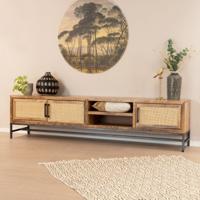 RENEW TV-meubel 'Carini' Hout en Webbing, 200cm, kleur Naturel - thumbnail
