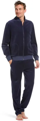 Blauw velours heren huispak Blauw velours heren huispak