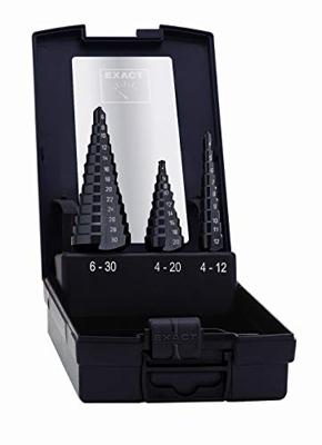 Exact 50071-2 HSS Getrapteboorset 3-delig 4 - 12 mm, 4 - 20 mm, 6 - 30 mm TiAIN 3 vlakken schacht 1 set(s) Exact 50071-2 HSS Getrapteboorset 3-delig 4 - 12 mm, 4 - 20 mm, 6 - 30 mm TiAIN 3 vlakken schacht 1 set(s)