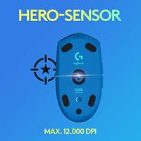 Logitech G305 Lightspeed Gaming-muis Bluetooth Optisch Blauw 6 Toetsen 12000 dpi Verlicht, Ergonomisch - thumbnail