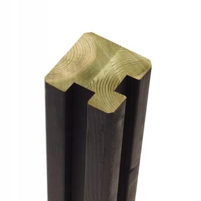 Gleufpaal Zwart Hout 9 x 9 x 268 CM Hoekpaal Gleufpaal Zwart Hout 9 x 9 x 268 CM Hoekpaal