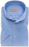 John Miller Heren Overhemd Lichtblauw Korte Mouw Cutaway Tricot Slim Fit - thumbnail