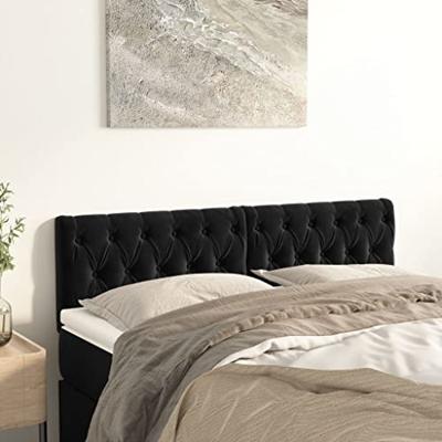 Hoofdborden 2 st 80x7x78/88 cm fluweel zwart