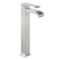 Wastafelmengkraan Tres Cuadro Exclusive 1-Hendel Uitloop Gebogen Hoog 32 cm met Waterval Vierkant RVS Tres - thumbnail