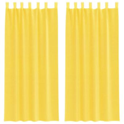VidaXL Gordijnen voile met lussen 2 st 140x225 cm geel