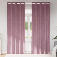 VidaXL Verduisterende gordijnen 2 pcs donkerroze 140 x 225 cm fluweel - thumbnail