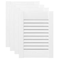 Kastdeuren louvredesign 4 st 39,5x29,5 cm wit - thumbnail