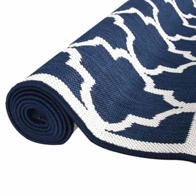 VidaXL Buitenkleed omkeerbaar 80x150 cm marineblauw en wit