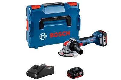 Bosch Blauw GWX 18V-7 Professional 18V Accu Haakse slijpmachine X-LOCK set (2x 4,0Ah) in L-Boxx - 06019H9105