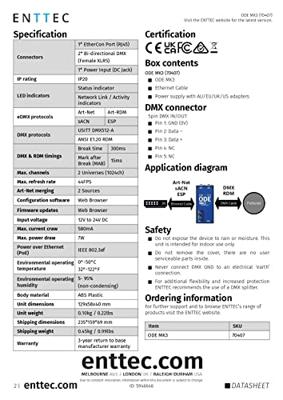 Enttec Open DMX Ethernet with PoE MK3 DMX interface - thumbnail