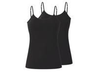esmara Set van 2 dames spaghettitops (Zwart, L (44/46)) - thumbnail