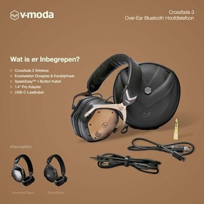 V-MODA Crossfade 3 | Bedrade Over-Ear-Hoofdtelefoon, Geprefereerd door de Beste DJ's ter Wereld | Krachtig Geluid, Afgeregeld voor Clubenergie en Opwinding | Mobile Editor App – Bronze Black