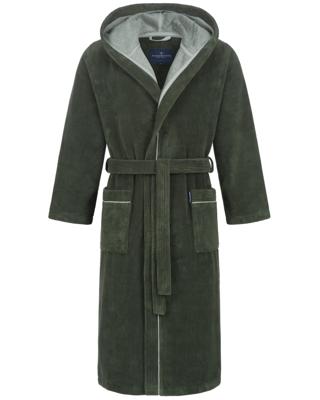 Morgenstern Morgenstern herenbadjas met capuchon Daniel groen Maat XL