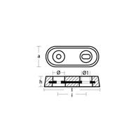 TEN00220 - VETUS ANODE ZINKPLAAT 150X60MM 1KG - thumbnail