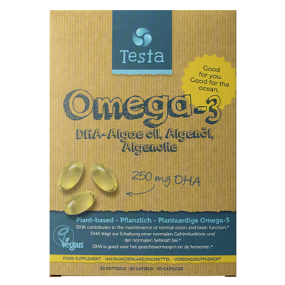 Testa Omega 3 algenolie 250mg DHA vegan NL/DE/EN 60 Vegetarische capsules
