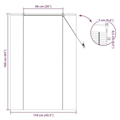 VidaXL Rolgordijn met gordijnen geel 110 x 160 cm bamboe