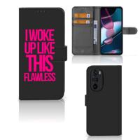 Motorola Edge 30 Pro Hoesje met naam Woke Up - Origineel Cadeau Zelf Maken - thumbnail