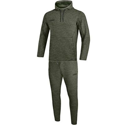 JAKO M9629 Joggingpak Met Sweaterkap Premium Basics - Kaki Gemeleerd - S JAKO M9629 Joggingpak Met Sweaterkap Premium Basics - Kaki Gemeleerd - S