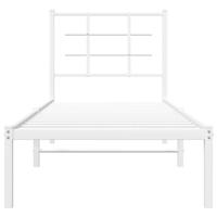 Bedframe met hoofdbord metaal wit 150x200 cm - thumbnail