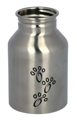 TRIXIE DRINKFLES RVS MET PLASTIC DRINKBAKJE ASSORTI 300 ML TRIXIE DRINKFLES RVS MET PLASTIC DRINKBAKJE ASSORTI 300 ML